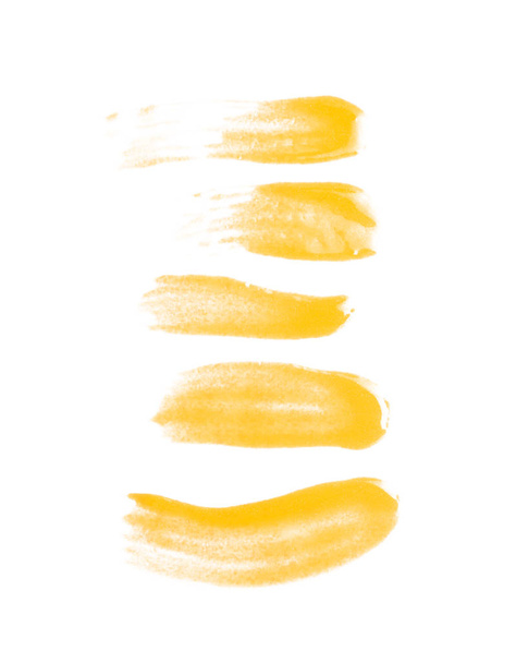 Set of yellow brush strokes - Photo, Image