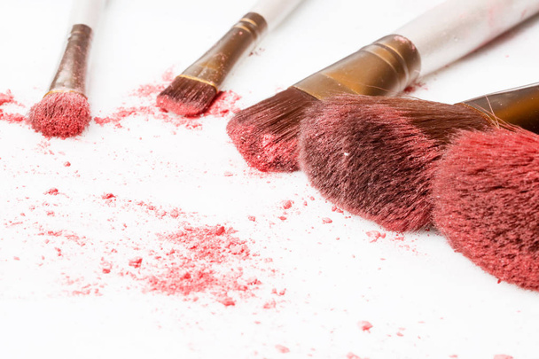 Makeup brush with eye shadow/blush powders - Photo, Image