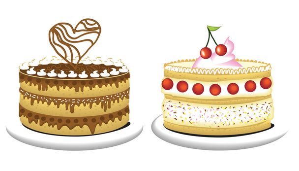 tortas de cumpleaños - Vector, imagen