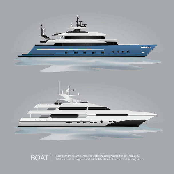 Transport Bateau Yacht de tourisme pour Voyage Illustration vectorielle - Vecteur, image
