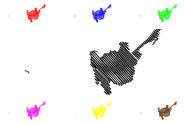 Centrální Luzon (regiony a provincie na Filipínách, Filipínské republiky) mapa vektorové ilustrace, Klikyháky skica mapy regionu Iii - Vektor, obrázek