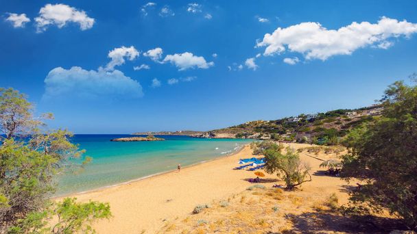 Παραλία Καλαθάς, Κρήτη, Ελλάδα. ΚΑΛΑΘΑ είναι μία από τις καλύτερες παραλίες στην Κρήτη - Φωτογραφία, εικόνα