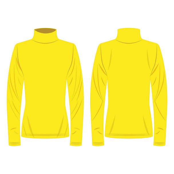 Yellow polo neck isolated vector on the white background - Vector, Image