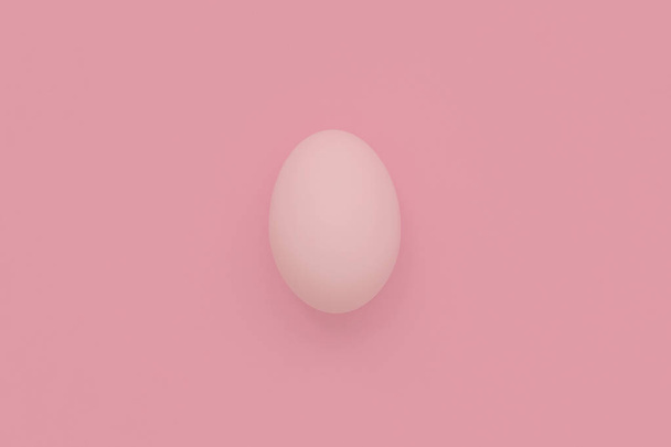 Bílá velikonoční vajíčko na pastelové pozadí. Šťastné Velikonoce koncept. Minimální koncept. Byt leží. Pohled shora. - Fotografie, Obrázek