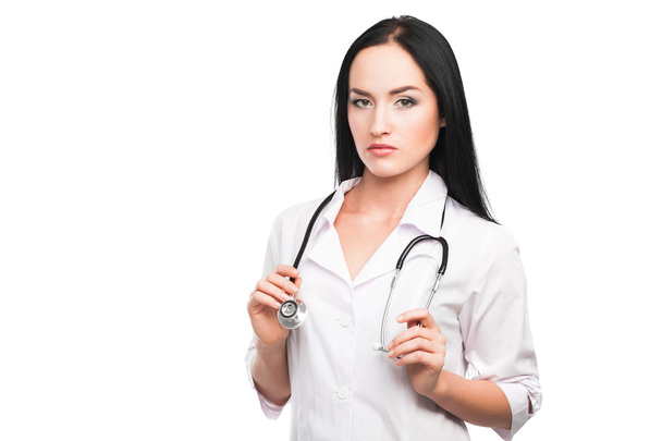 Medical doctor woman with stethoscope - Photo, image