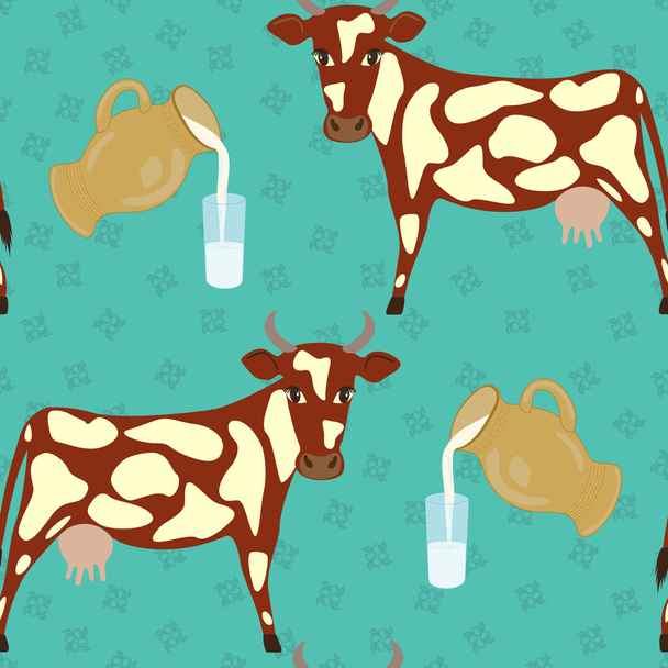 vacca e bicchiere di latte
 - Vettoriali, immagini