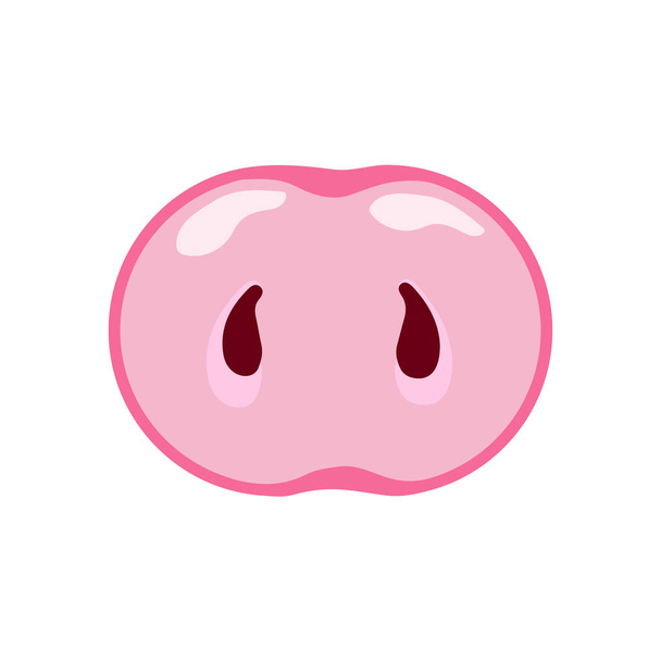 Vector. Pig's pink snout. Simple symbol of the year on a white background - Vector, Image
