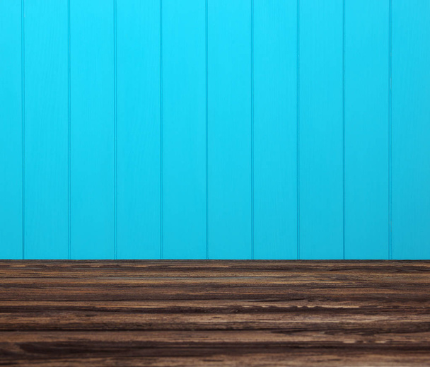 Wood texture. Background blue planks - Photo, Image