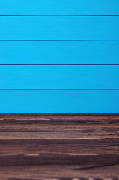 Wood texture. Background blue planks - Photo, Image