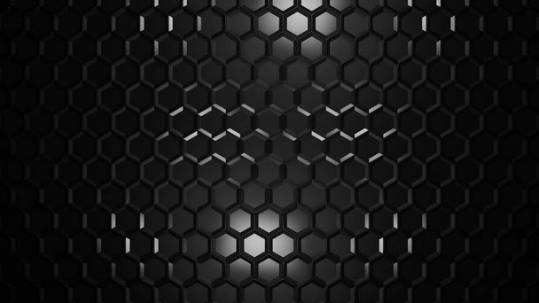 grey and red hexagons modern background illustration - Photo, Image