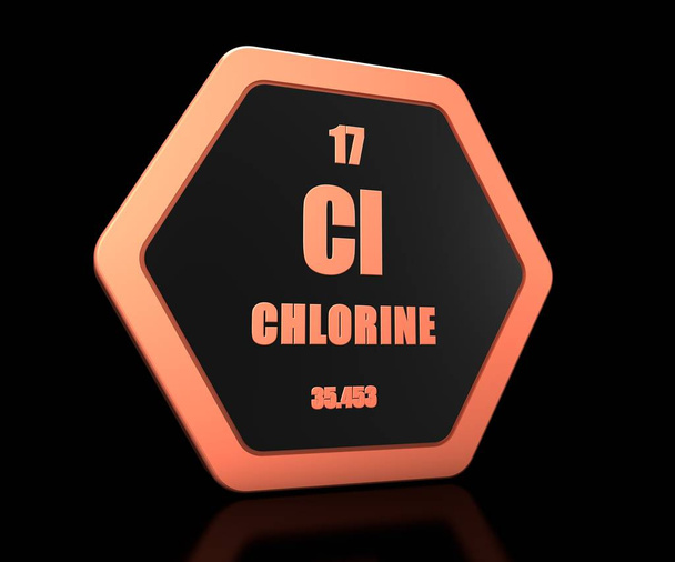 Klor kimyasal element periyodik tablo sembolü - Fotoğraf, Görsel