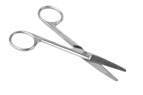 Винтажные хирургические ножницы, изолированные на белом фоне
 - Фото, изображение