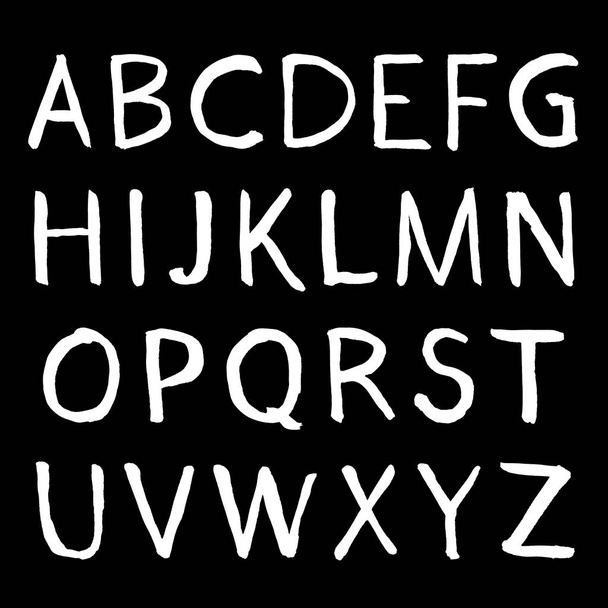 Alphabet dessiné à la main. Fonte calligraphie. Lettrage moderne brosse. Alphabet style Grunge. - Vecteur, image