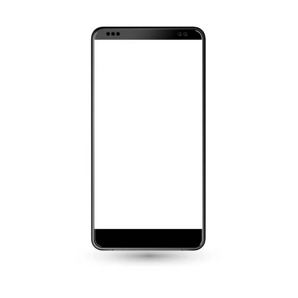 Nowy telefon przedni czarny wektor rysunek formatu eps10 na białym tle na białym tle - wektor - Wektor, obraz