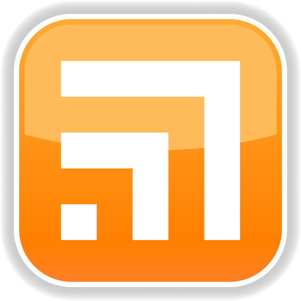 Couleur orange brillant avec symbole d'icône rss concept et ombre portée grise sur un fond blanc
 - Vecteur, image