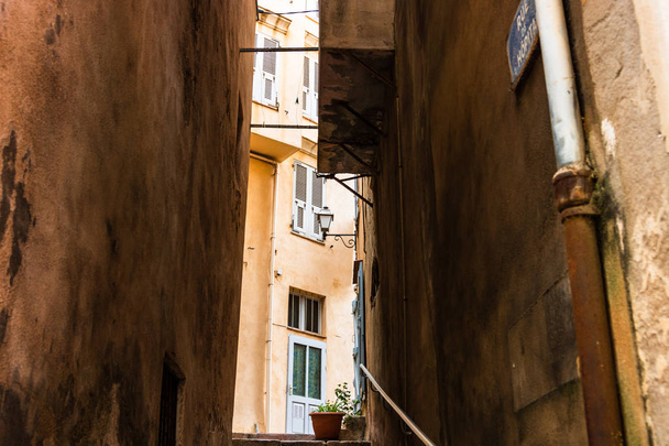 Picturesque, narrow streets of the old city of Bonifacio, Corsica - Photo, Image