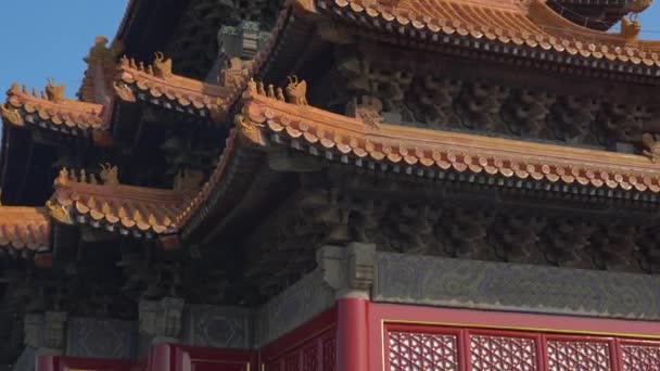 故宮 - 中国古代宮殿の皇帝の内側の部分のステディカム ショット - 映像、動画