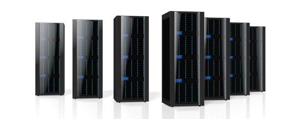 3D servers illustration - great for topics like storage, hosting, data center, Internet etc. - Photo, Image