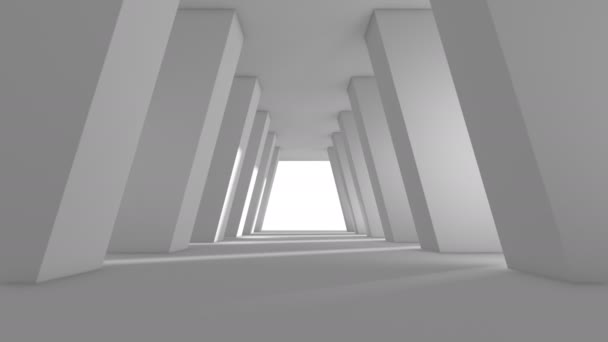 Design de interiores moderno de cor branca. iluminação 3d se move em um círculo
 - Filmagem, Vídeo