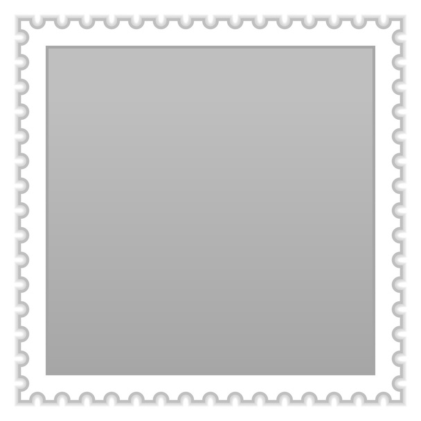 Sello postal en blanco gris mate con sombra sobre fondo blanco
 - Vector, imagen