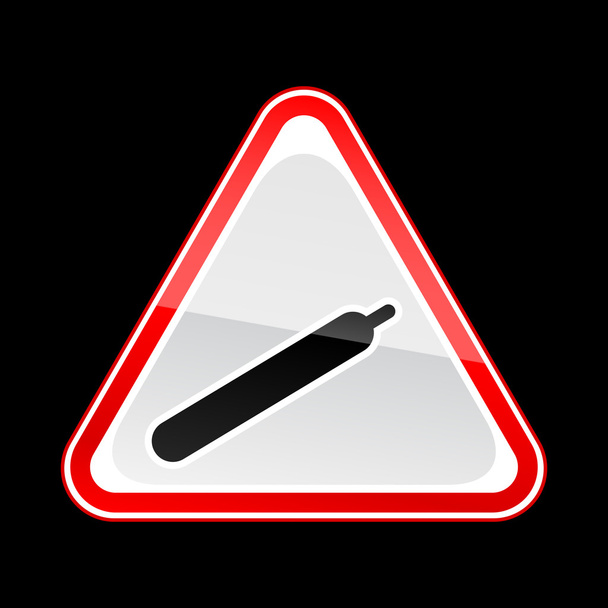 rotes Warnschild mit Gassymbol auf schwarz - Vektor, Bild