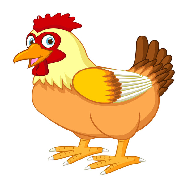 Vector illustration of Cartoon hen posing  - Vector, Image
