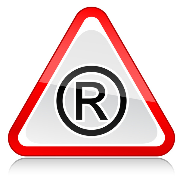rotes Warnschild mit eingetragenem Symbol auf weißem Grund - Vektor, Bild