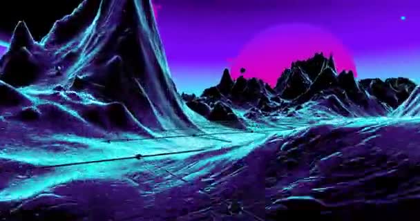 Un'animazione speed motion su un paesaggio colorato fantasy / alieno
. - Filmati, video