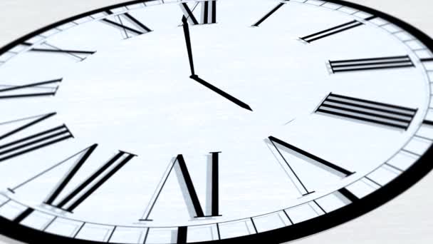 Κινούμενο ρολόι του χρόνου στροφή ώρα σειρά - πέντε Oclock - Πλάνα, βίντεο