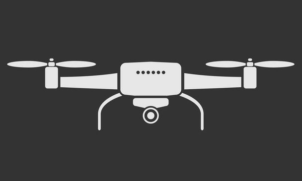 Dron nebo quadrocopter letecký kamera ikona s minimálním stylu. Vektorové ilustrace. - Vektor, obrázek