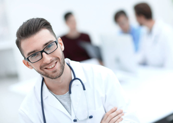 handsome doctor on blurred background - Foto, immagini