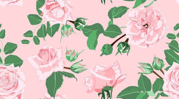 Roses Seamless Pattern for Wedding Decoration. - Vector, imagen
