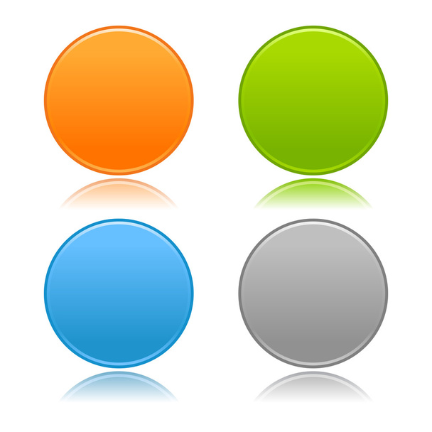 Круглі порожні кольорові кнопки на білому
 - Вектор, зображення