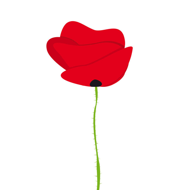 Векторний логотип червоного маку в абстрактній формі
 - Вектор, зображення