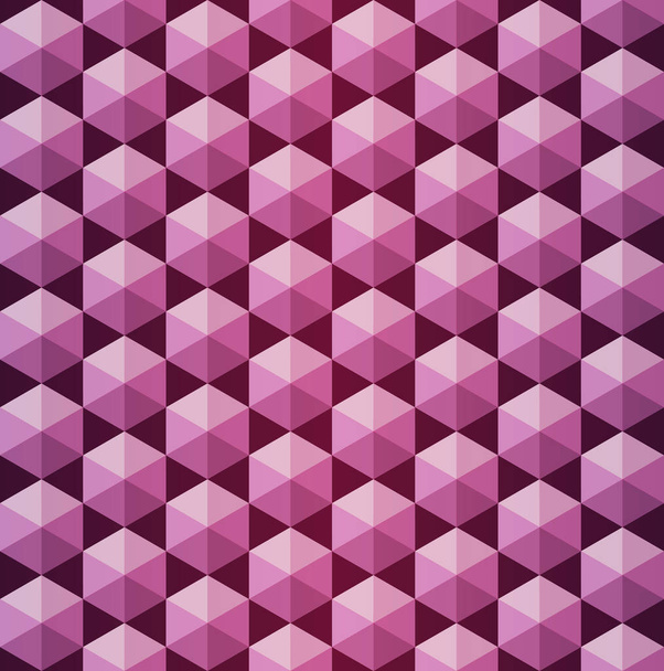 体積の六角形のピンクと紫のシームレス パターン - ベクター画像