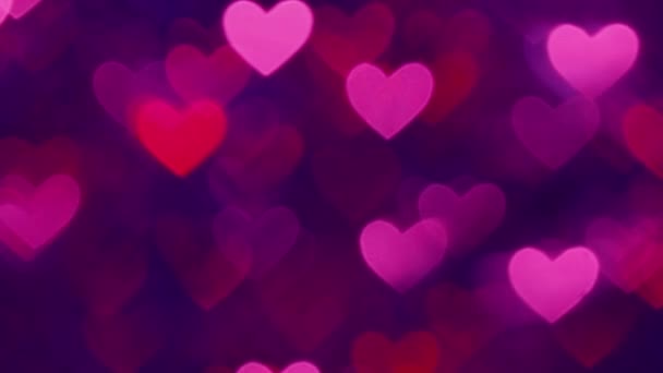 Abstract heart bokeh background magenta color - Footage, Video