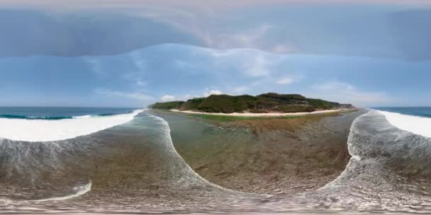Meereslandschaft mit Strand vr360 - Filmmaterial, Video