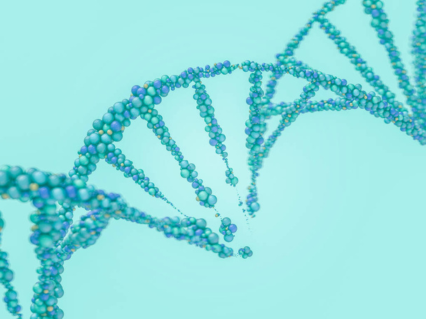 Cadena de ADN. Resumen de los antecedentes científicos. Hermosa ilustración. Concepto de biotecnología, bioquímica, genética y medicina .3D rendering
 - Foto, imagen