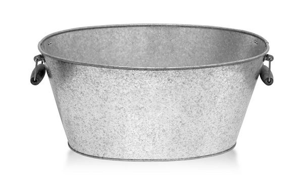 empty metal bucket on white background with clipping path - Photo, Image