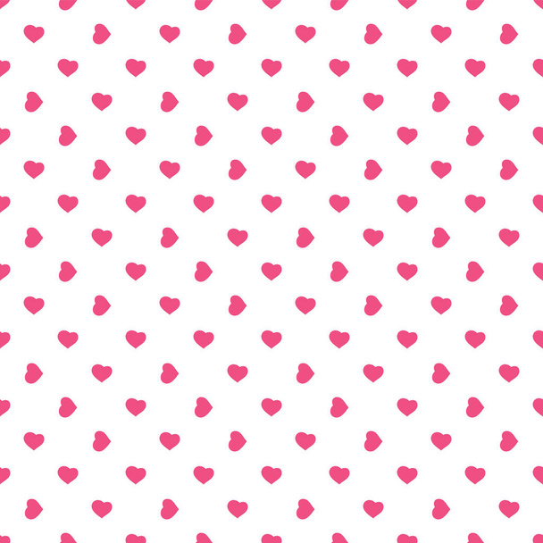 Abstract Seamless White and Pink Hearts Pattern - Valentine's Day Card or Background Vector Design  - Вектор, зображення
