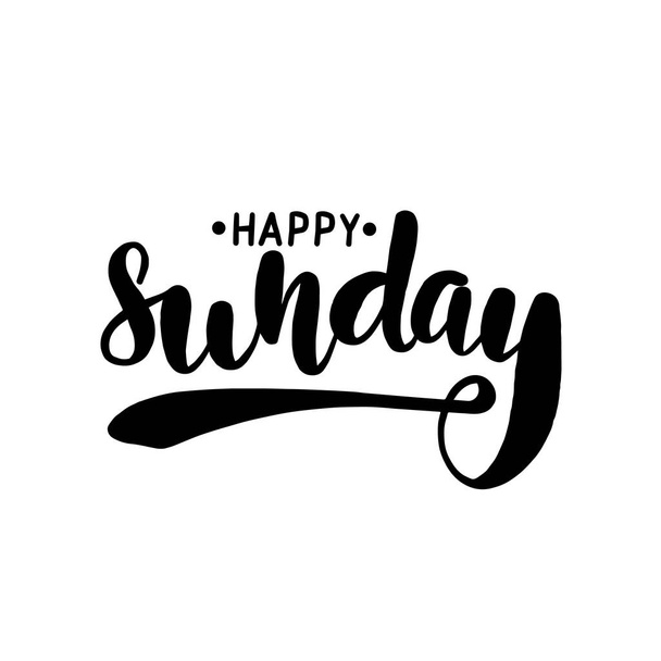 Happy sunday lettering greeting card. - Vector, afbeelding