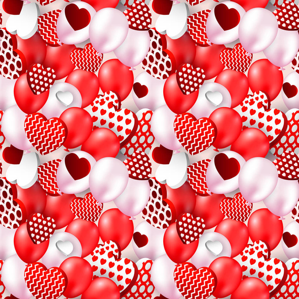 Valentin nap szív varrat nélküli mintát. Valentin-nap háttér ünnepi dekoráció, csomagolópapír, nyomtatás, textil, szövet, tapéta - Vektor, kép