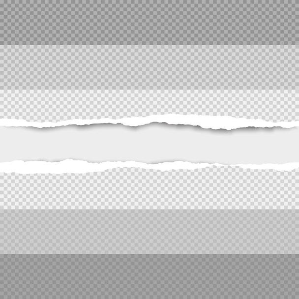 zerrissenes quadratisches graues Papier für Text oder Nachricht sind auf weißem Hintergrund. Vektorillustration - Vektor, Bild