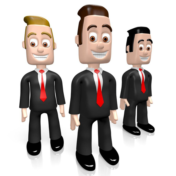 3 d 漫画キャラクター (ビジネスマン) - チームワークの概念 - 写真・画像