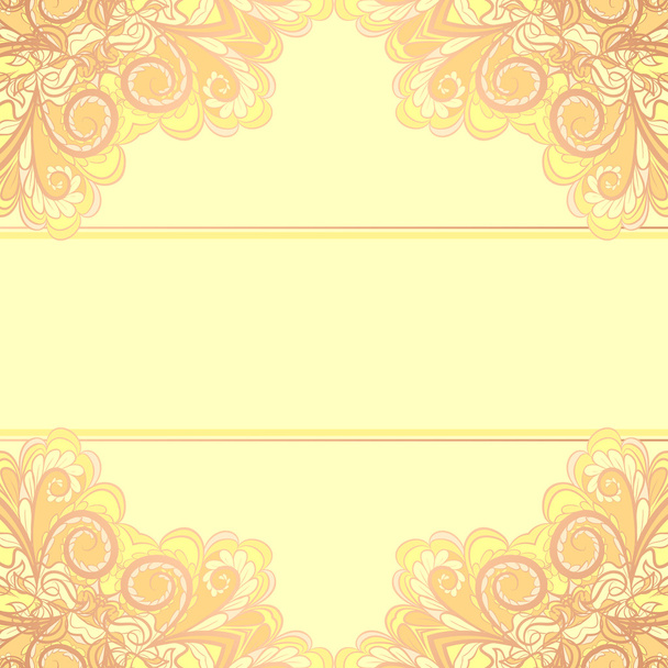 Invitation card with yellow corners - Wektor, obraz