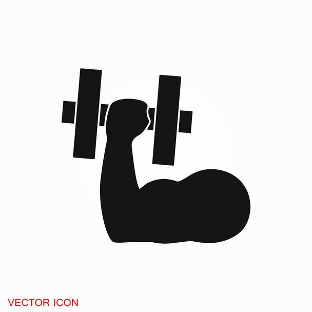 Muscle icon logo, vector sign symbol for design - Vector, Image