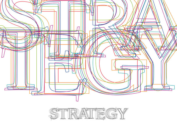 Parola vettoriale Strategia, fatta con linee colorate in confusione
 - Vettoriali, immagini