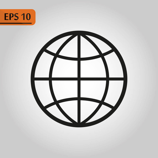 Vector globe icon of the world. Planet symbol. eps 10 - Вектор,изображение