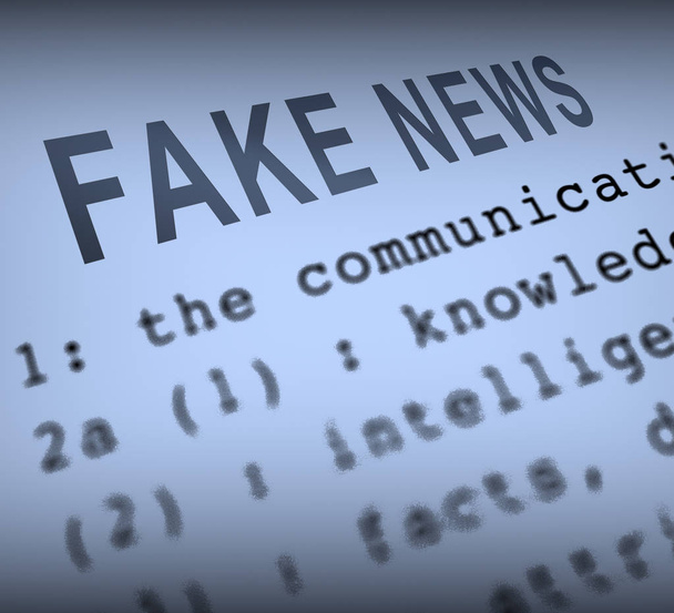 Fake News Newspaper significa fraude de mídia e desinformação. Mentiras em jornalismo e fatos falsos - ilustração 3d
 - Foto, Imagem