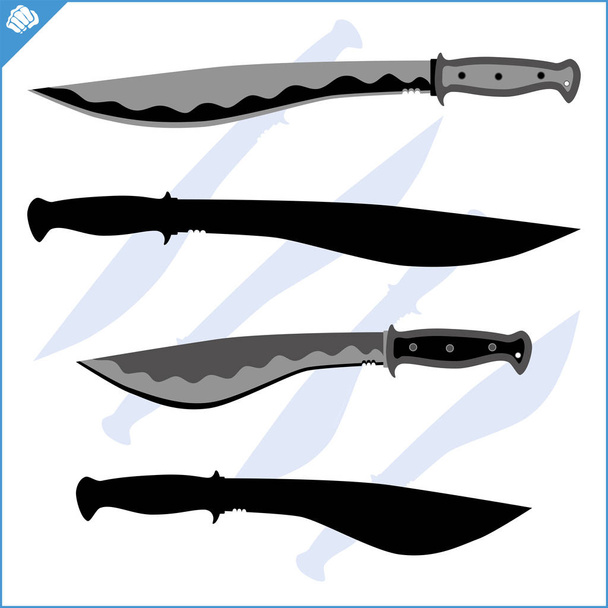 Set of machete kmife. Knightly art of fencing. - Vector, Image